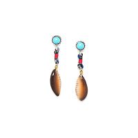 Серьги Nature Bijoux, Zapatera, с бирюзой и ракушкой, NB23.1-12-78400 бирюзовый