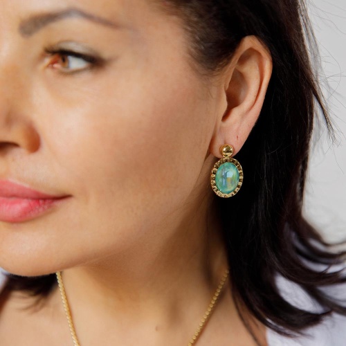 Серьги Qudo TIVOLA UNICA big (S/P) Silky sage delite 2,65cm, 332189 фото 4