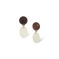 Серьги Nature Bijoux, Oman, древесина,перламутровая морская раковина, NB26.2-12-90793 коричневый