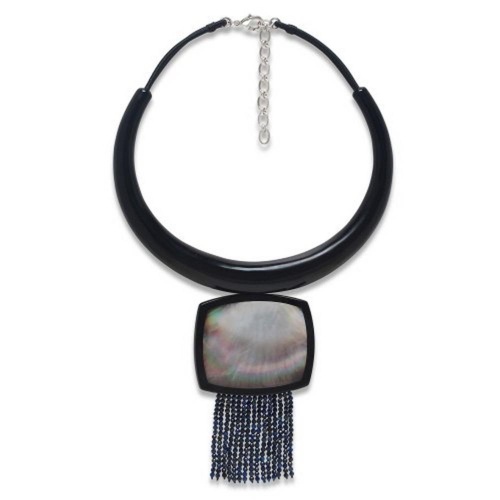 Колье Nature Bijoux, Calypso, с рогом, перламутром и лазуритом, NB26.2-15-43880 черный