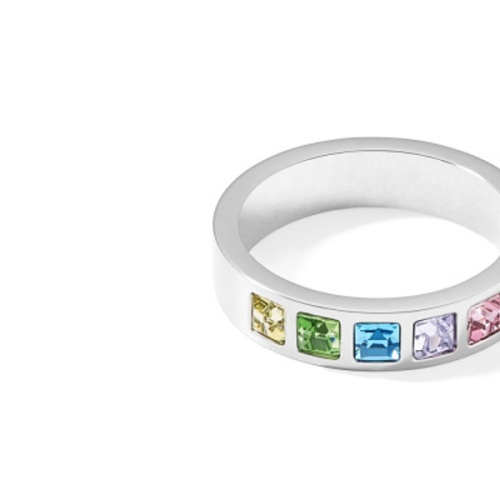 Кольцо Coeur de Lion Multi-Pastel-Silver 17.2 мм, 0130/40-1580 54 фото 2