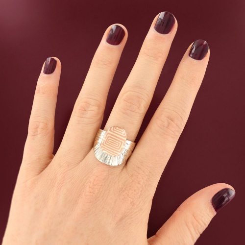 Кольцо TARATATA, Etincelle, разъемное, с цветной смолой и узорами, TT-W25-08415-105 розовый фото 2