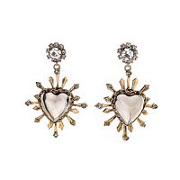 Серьги Celeste G, сердце, кристалл Swarovski, фианиты, CS26.1-1504 серебристый