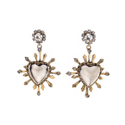 Серьги Celeste G, сердце, кристалл Swarovski, фианиты, CS26.1-1504 серебристый