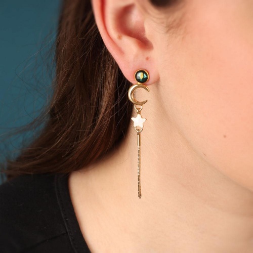 Серьги TARATATA, Clair de lune, с цветной смолой,краской,порошком, TT-H24-04937-207 зеленый фото 3