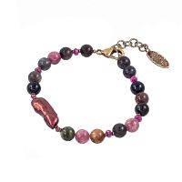 Браслет Lanzerotti, Elisir, с турмалином, жемчугом и рубином, LZ-25.10-324 розовый