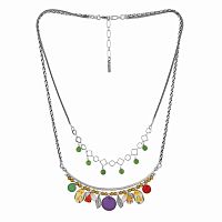 Колье TARATATA, Jonquille, смола, агат, гематит, слюдяный порошок, TT-W24-01102-10M серебристый