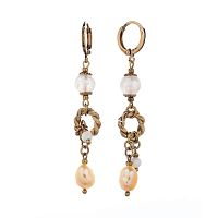 Серьги Lanzerotti, Pesca, кварц, раковина, жемчуг, LZ-24.05-249 розовый