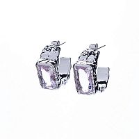 Серьги Moon Paris, Ringo, полукольца, с кристаллом, MR-21.11-315 розовый