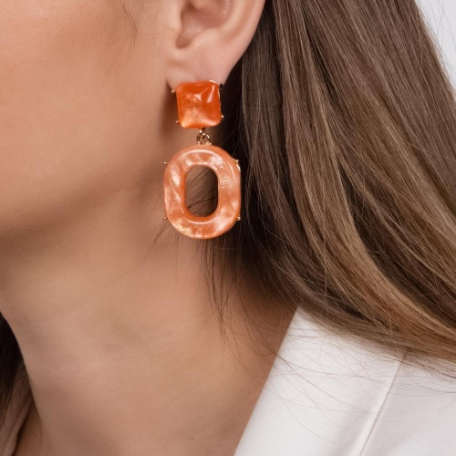 Серьги Moon Paris, Lorian, с овальной подвеской, ML-24.03-028 оранжевый фото 2