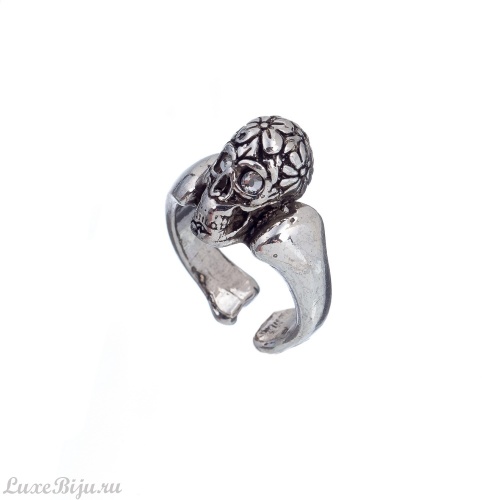 Кольцо Tra-la-ra, Tatoo, разъемное, с черепом и кристаллами, TLR24-522P304 хрустальный