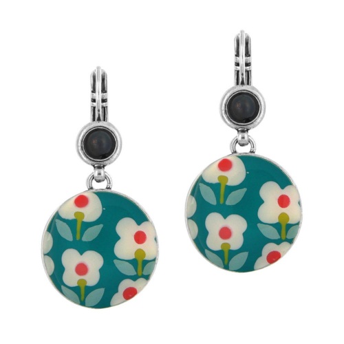 Серьги TARATATA, Tweed, с цветной смолой, тонированным гематитом, TT-W24-06769-104 синий