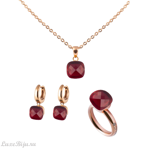 Кольцо Qudo Firenze ruby 17.2 мм 610214 R/RG фото 3