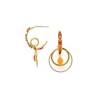 Серьги Nature Bijoux, Agate, полукольца, с огненным агатом, NB23.1-12-78361 коричневый