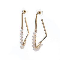 Серьги Moon Paris, с жемчугом, Mo-22.03-037 золотистый