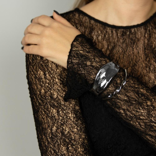 Браслет Moon Paris, Ringo, кафф с рельефом в виде волны, MR-26.01-004 серебристый фото 2