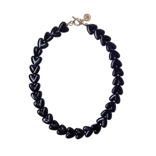 Колье Moon Paris, Valentine, с акриловыми сердцами, MVL-22.12-001 черный