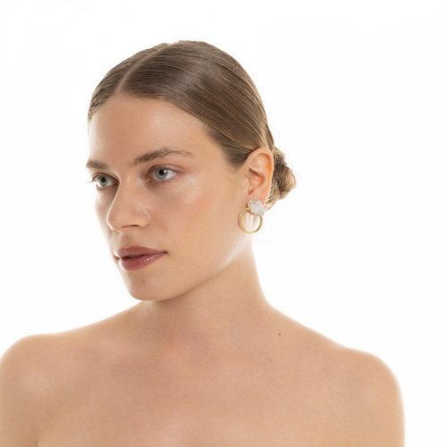 Серьги Katerina Vassou, Reverb, с друзой агата, KV26.1-406076GWHITE белый фото 2