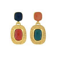 Серьги TARATATA, Joyeuse, асимметричные,с цветной смолой, бусинами, TT-H24-11916-20M золотистый