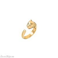 Кольцо Polina Firenze, незамкнутое, пантера с кристаллами, PF26.1-AN2817 золотистый, 17