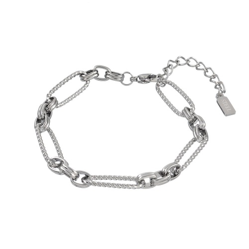 Браслет Dansk Copenhagen, Courage Waterproof, с кручеными овальными звеньями, DNSK25.2-7W2407017 серебристый