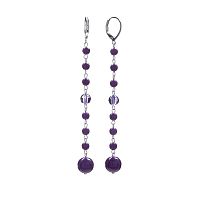 Серьги Lanzerotti, Pervinca, с фосфосидеритом и аметистом, LZ-22.05-116 фиолетовый