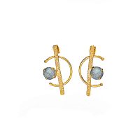 Серьги Catherine Bijoux, Half moon, с кристаллом, CB25.1-5356FG мятный
