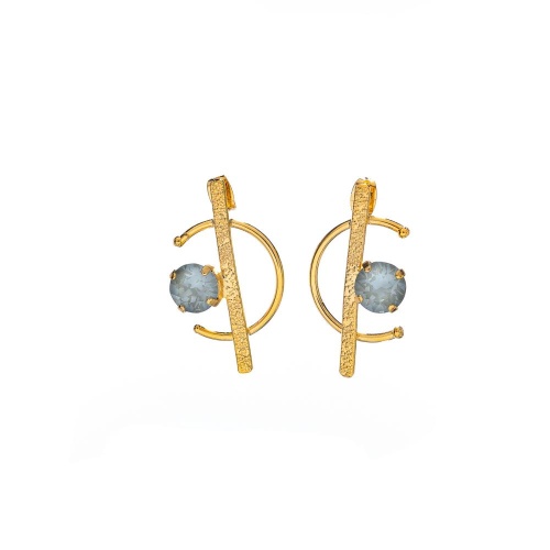 Серьги Catherine Bijoux, Half moon, с кристаллом, CB25.1-5356FG мятный