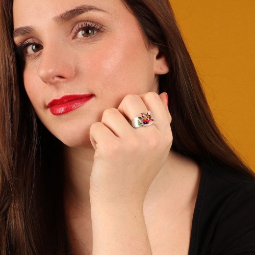 Кольцо TARATATA, Dans les nuages, разъемное, с цветной смолой, TT-H24-03404-105 розовый фото 3