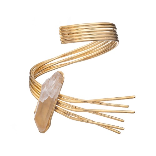 Браслет Katerina Vassou, Stormi, кафф, с кварцем, KV26.1-307595GWHITE золотистый