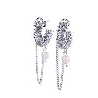 Серьги Moon Paris, Ringo, полукольца, с жемчугом, MR-22.03-050 серебристый