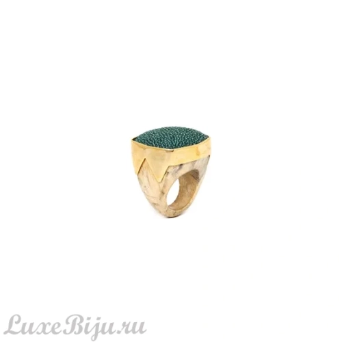 Кольцо Nature Bijoux, Oxford, тамариндовое дерево, кожа ската, NB22.2-19-24555 синий, 18