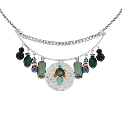 Колье TARATATA, Celeste, смола,слюдяная пудра,бусины,стразы, TT-W23-09116-104 зеленый фото 2