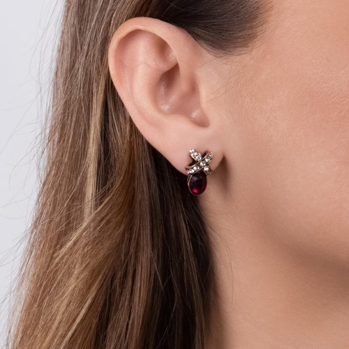 Серьги Alcozer&J, гранат, кристаллы Swarovski, AL2406-OP3566C фото 2