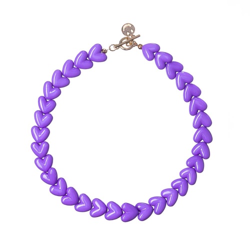 Колье Moon Paris, Valentine, с акриловыми сердцами, MVL-22.12-001 сиреневый