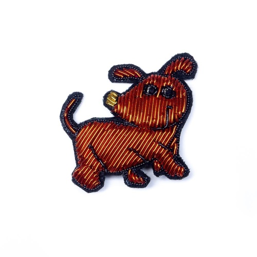 Брошь Moon Paris, собака из текстиля, Mo-22.03-020 оранжевый