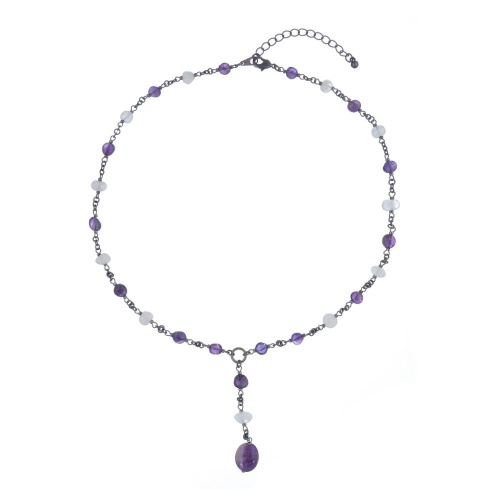 Колье Lanzerotti, Glicine, с аметистом и лунным камнем, LZ-24.04-219 фиолетовый