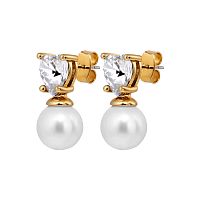 Серьги Dyrberg Kern EMO SG CRYSTAL / WHITE PEARL  480036, 480036