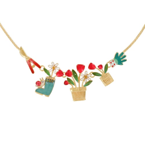 Колье TARATATA, Basilic, со стразами, бусинами и цветной смолой, TT-T23-04104-20M золотистый