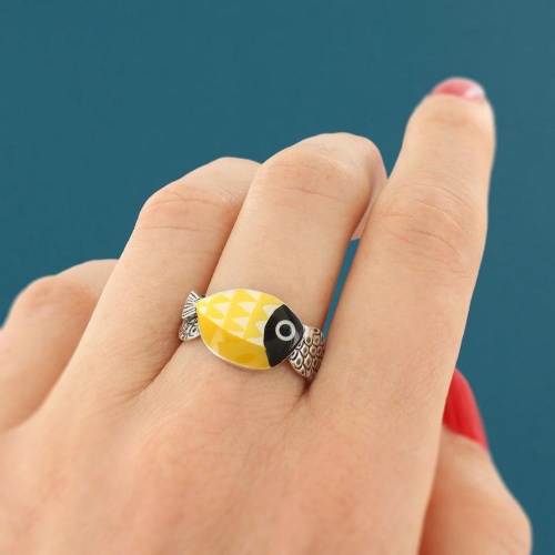 Кольцо TARATATA, Ocean, разъемное, с цветной смолой, TT-W24-02405-10Y желтый фото 5