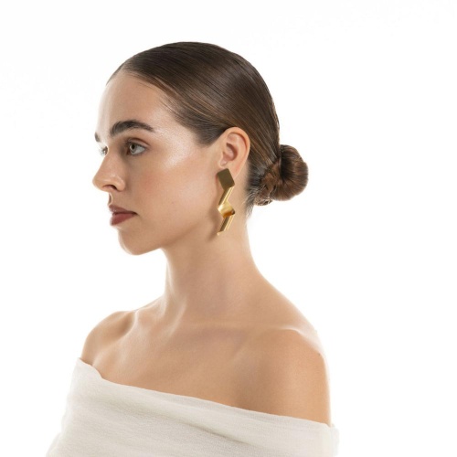 Серьги Katerina Vassou, Decrescendo, в авангардном стиле, KV26.1-406135G золотистый фото 2