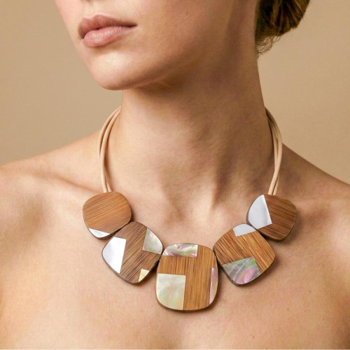 Колье Nature Bijoux, Kamakura, с бамбуком и перламутром, NB26.2-15-43992 коричневый фото 2