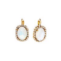 Серьги Celeste G, с опалом и фианитами, CS26.1-1878 белый