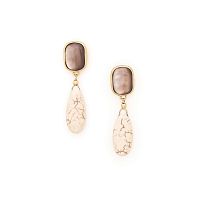 Серьги Nature Bijoux, Alhambra, с перламутром и говлитом, NB25.1-12-90021 коричневый