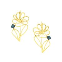 Серьги TARATATA, Esquisse, с прозрачной смолой и слюдяным порошком, TT-H25-02708-204 золотистый