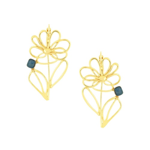 Серьги TARATATA, Esquisse, с прозрачной смолой и слюдяным порошком, TT-H25-02708-204 золотистый