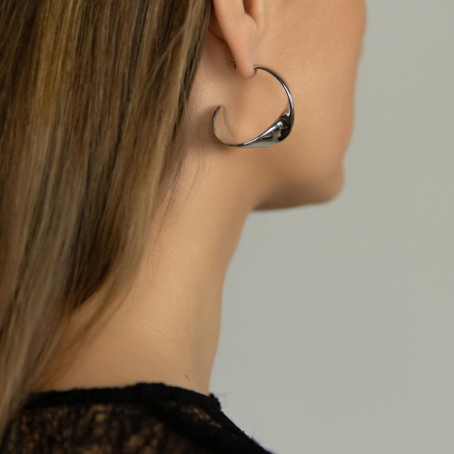 Серьги Moon Paris, Ringo, полукольца с зеркальным эффектом, MR-26.01-038 серебристый фото 3