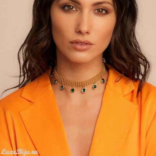 Колье VIDDA, Lady, с австрийскими кристаллами, VD22-01471 зеленый, 45см фото 3