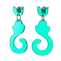 Серьги Moon Paris, Ultra, с подвеской в форме кошки, MU-23.04-002 зеленый