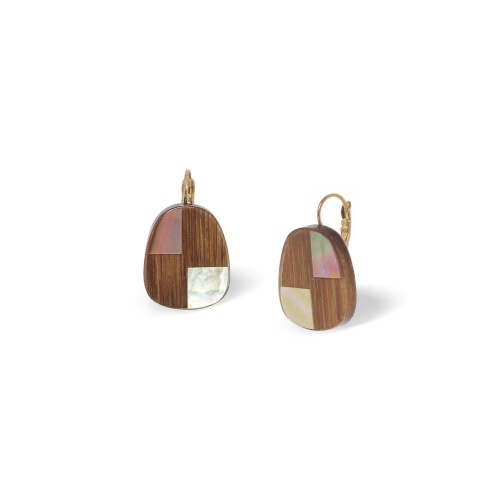 Серьги Nature Bijoux, Kamakura, с бамбуком и перламутром, NB26.2-12-90864 коричневый